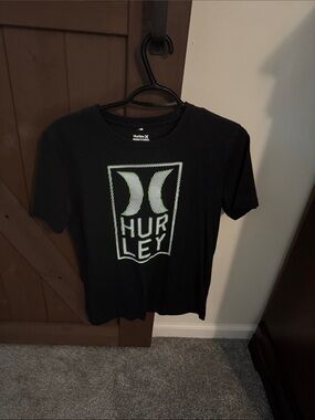 Hurley Black Short Sleeve Tee with Mint Logo